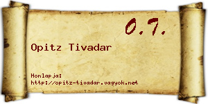 Opitz Tivadar névjegykártya