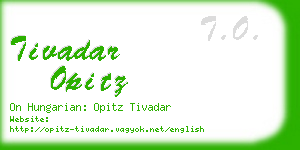 tivadar opitz business card